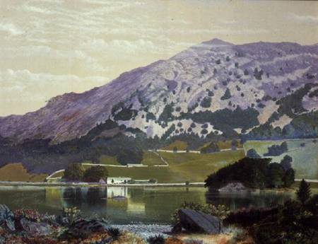 Nab Scar from the South Side of Rydal Water - Heather in Bloom, September a John Atkinson Grimshaw