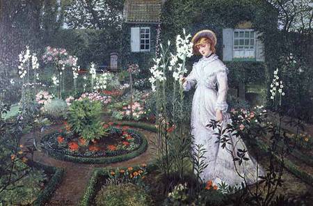 The Rector's Garden, Queen of the Lilies a John Atkinson Grimshaw