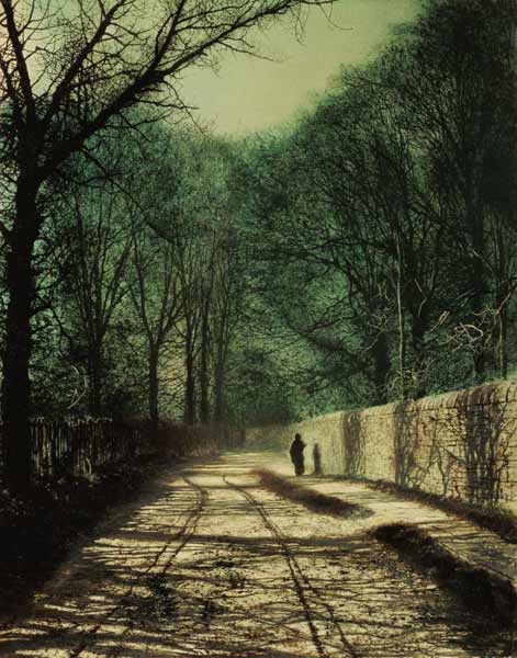 Tree Shadows in the Park Wall, Roundhay, Leeds, 1872 (oil on canvas) a John Atkinson Grimshaw
