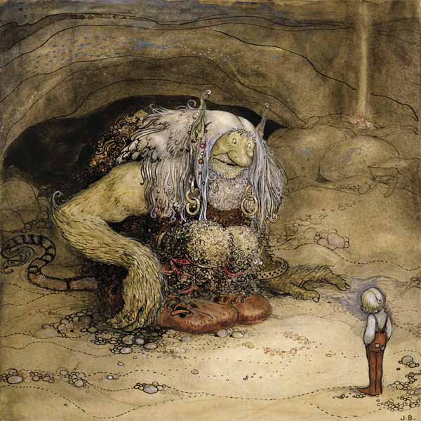 The Troll and the Boy (w/c on paper) a John Bauer