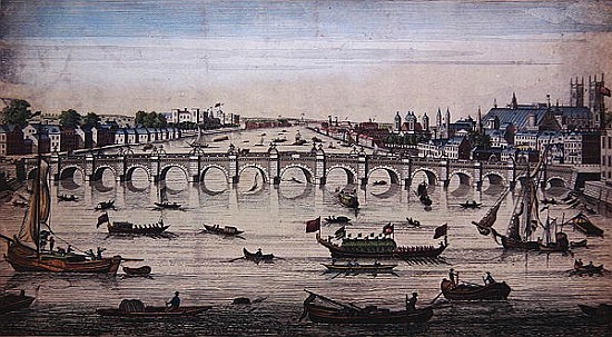 Westminster Bridge, looking westward, published by  J. Bowles a John Boydell