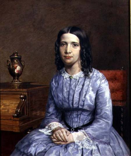 Portrait of Elizabeth Barrett Browning (1806-61) a John Brett
