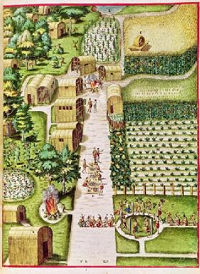 The Village of Secoton, from ''Admiranda Narratio...'', published by Theodore de Bry