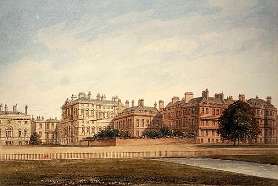 The Treasury and houses in Downing Street from St. James''s Park a John Buckler