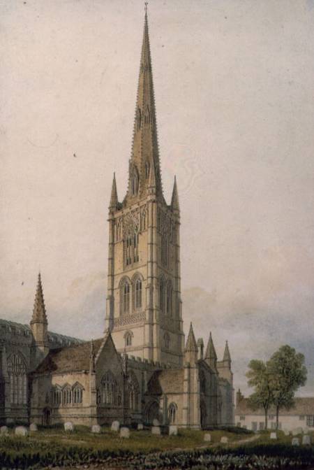St. Walfram's Church, Grantham  on a John Chessell Buckler