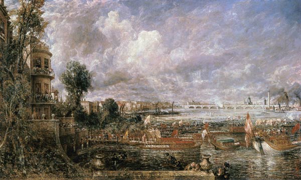 The Opening of Waterloo Bridge, Whitehall Stairs a John Constable