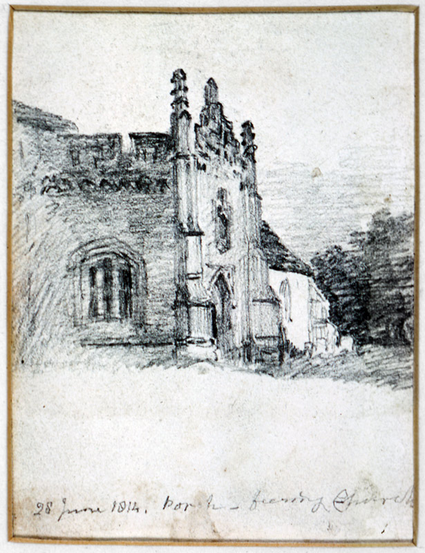 Porch of Feering Church, 28th June a John Constable