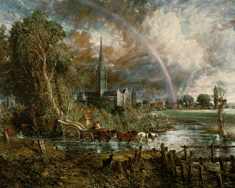 Salisbury Cathedral from the Meadows a John Constable