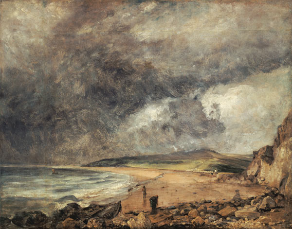 The bay of Weymouth at approaching storm. a John Constable