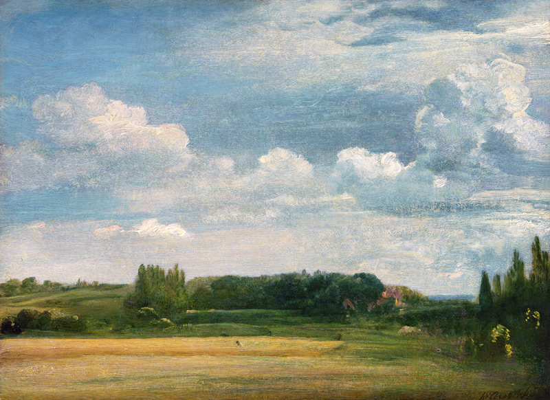 View towards the Rectory, East Bergholt a John Constable