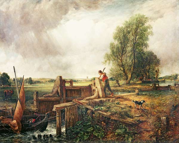 A Boat Passing a Lock a John Constable