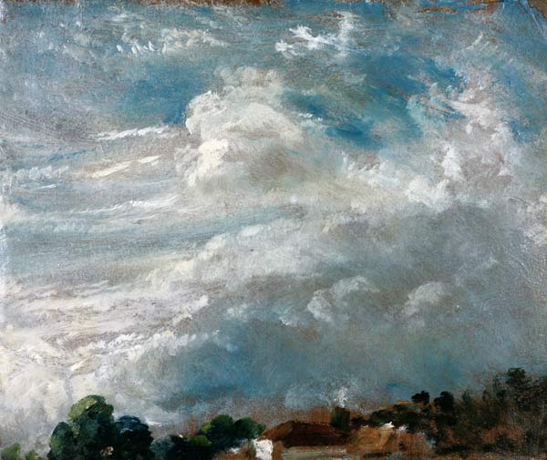 Cloud study, horizon of trees a John Constable