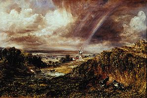 Landscape with mill and rainbows a John Constable