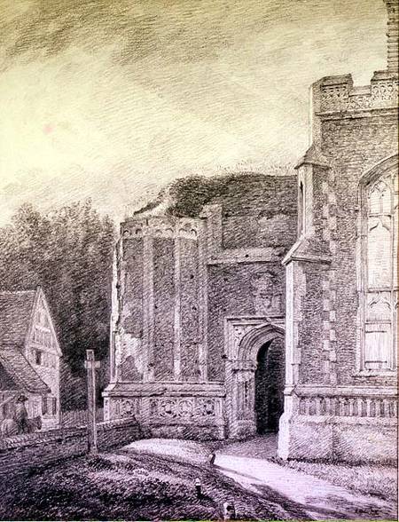South Archway of the ruined tower of East Bergholt Church (pencil drawing) a John Constable