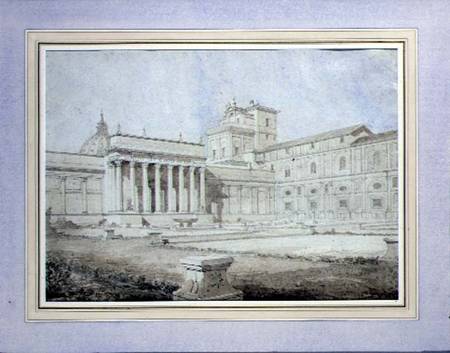 View of the Braccio Nuovo in the Cortile del Belvedere, Vatican Palace, Rome a John Davis