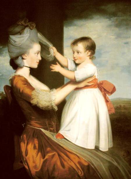 A Portrait of Elizabeth Mortlock (b.1756) and her son John Mortlock the Younger a John Downman
