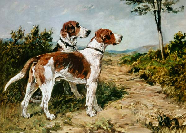 Two Hounds in a Landscape a John Emms
