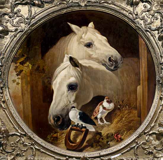 Horses by a Stable Door a John Frederick Herring Il Vecchio