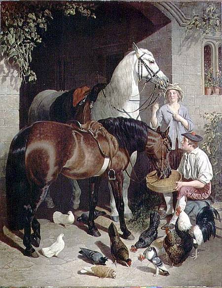 Feeding the Horses a John Frederick Herring Il Vecchio