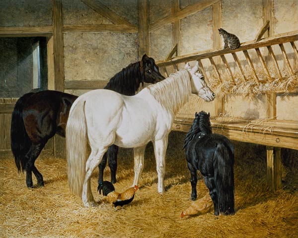 Ponies at the Manger a John Frederick Herring Il Vecchio