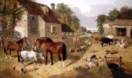 Farmyard Scene a John Frederick Herring il Giovane