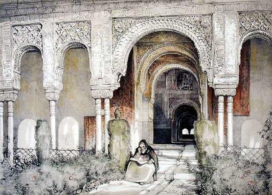 Entrance to the Hall of the Two Sisters (Sala de las dos Hermanas), from 'Sketches and Drawings of t a John Frederick Lewis