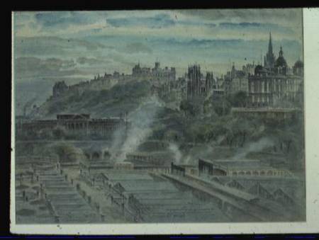 Edinburgh from near St. Anthony's Chapel on the North-west Shoulder of Arthur's Seat a John Gendall