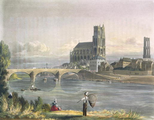 View of Mantes, from 'Views on the Seine', engraved by Thomas Sutherland (b.1785) engraved by R. Ack a John Gendall