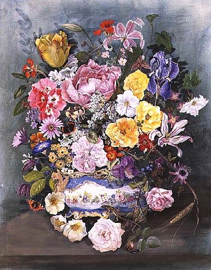 Flowers in a Sevres Jardiniere  a John  Gubbins