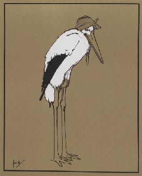 "But supposing the Stork has a sick headache?" (colour litho)