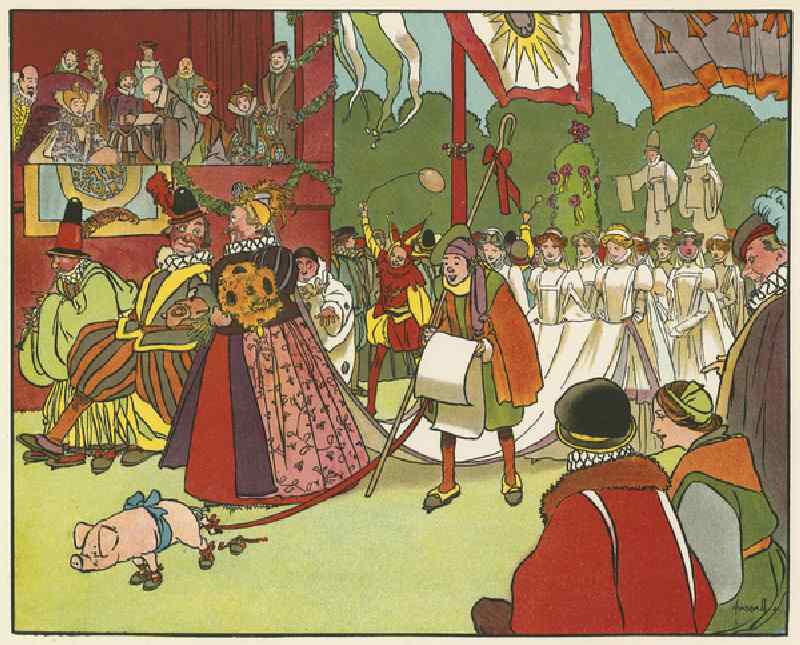 The revels at Kenilworth (colour litho) a John Hassall