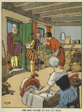 The king wanted to buy the child (colour litho)