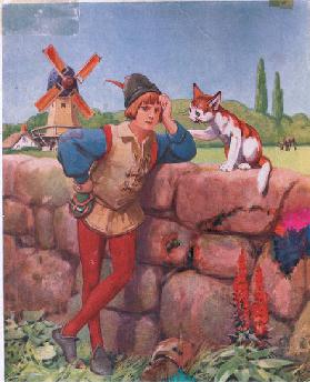 Dick Whittington and his cat (litho)