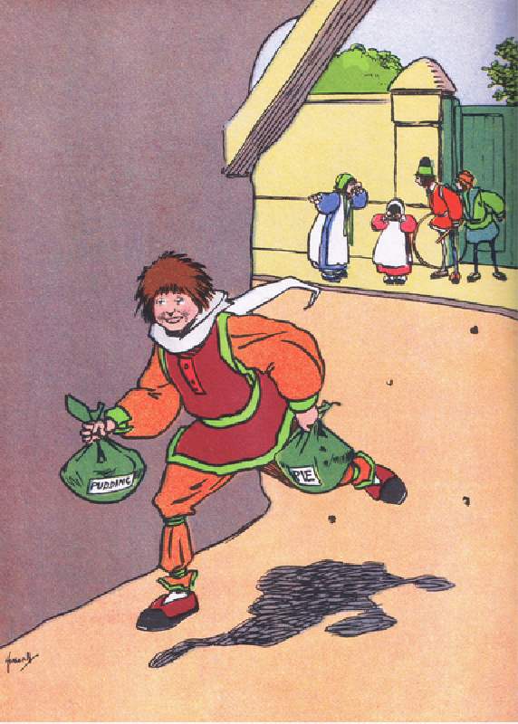 Georgey Porgey ran away, from Blackies Popular Nursery Rhymes published by Blackie and Sons Limited, a John Hassall