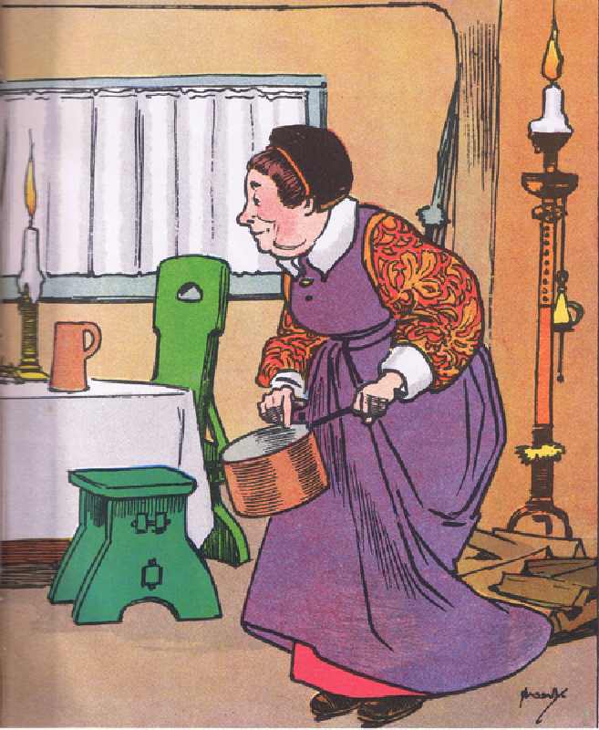 Greedy Nan (Come Lets to Bed), from Blackies Popular Nursery Rhymes published by Blackie and Sons Li a John Hassall