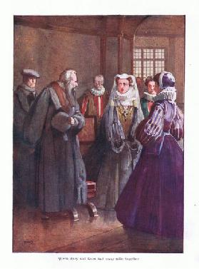Queen Mary and Knot had many talks together, 1910 (colour litho)