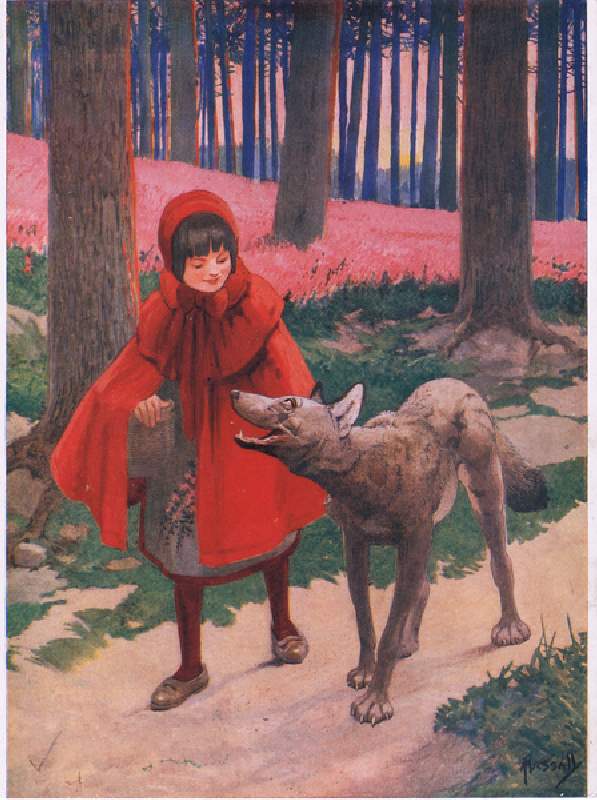 Red Riding Hood (colour litho) a John Hassall