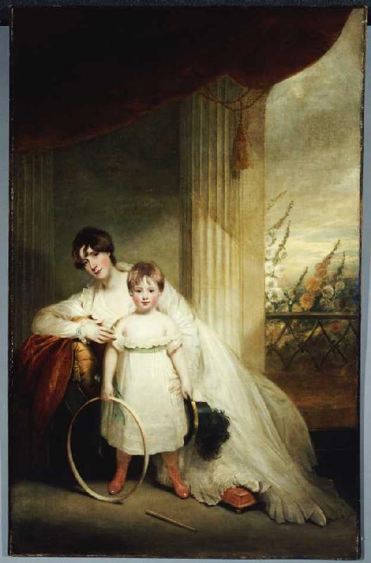 Portrait of the Mrs.Grenfell with her son a John Hoppner