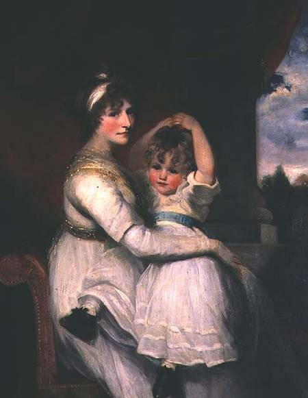 Georgina, Countess of Bathurst and her son a John Hoppner