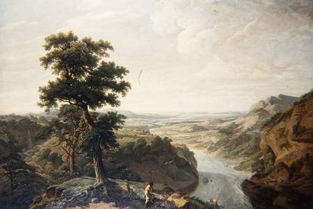 The River Severn, looking towards the sea a John James Chalon