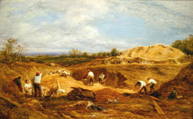 Kensington Gravel Pits (oil on canvas) a John Linnell