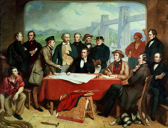 Conference of Engineers at Britannia Bridge, c.1850 a John Lucas