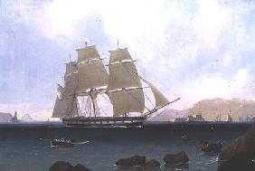 A Rigged Sloop of the White Squadron off Plymouth