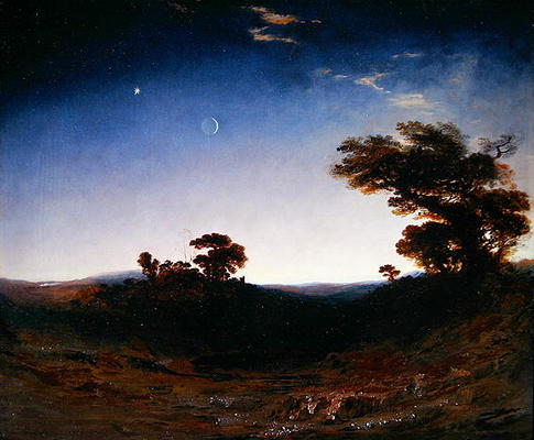 Moonlight (oil on canvas) a John Martin