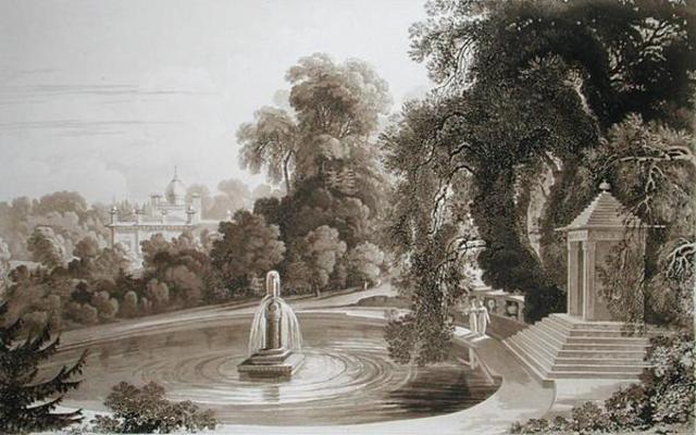 View of the Temple of Suryah and the Fountain of Mahah Doo with a distant view of the north side of a John Martin