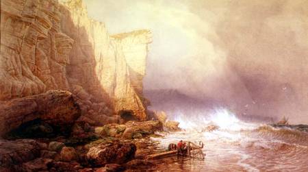 Stormy Weather, Clearing Seaton Cliffs, South Devon a John Mogford