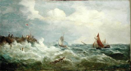 Boats Making for the Harbour Mouth a John Moore