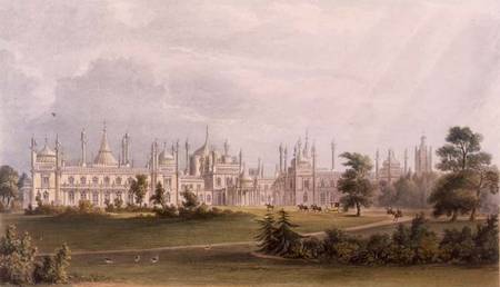 The West Front from Views of the Royal Pavilion, Brighton a John  Nash