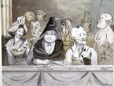 Caricature of the audience at the Commemoration of Handel in Westminster Abbey in 1784 a John Nixon