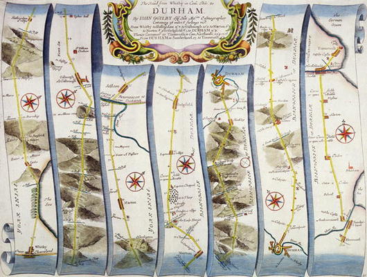 Road from Whitby to Durham, from John Ogilby's 'Britannia', published London, 1675 a John Ogilby